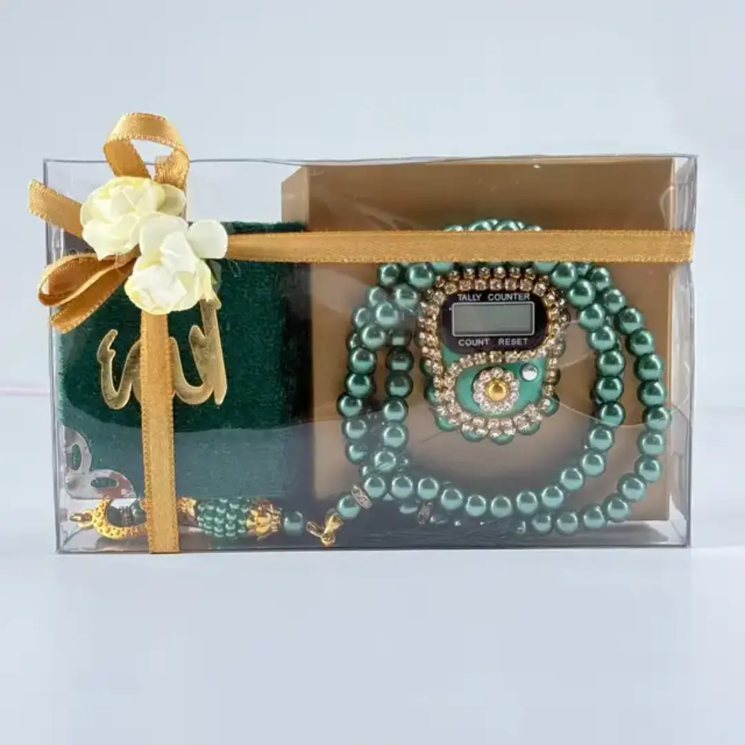 Premium Tasbeeh - Mini Quran Gift Set - Green - Image 2