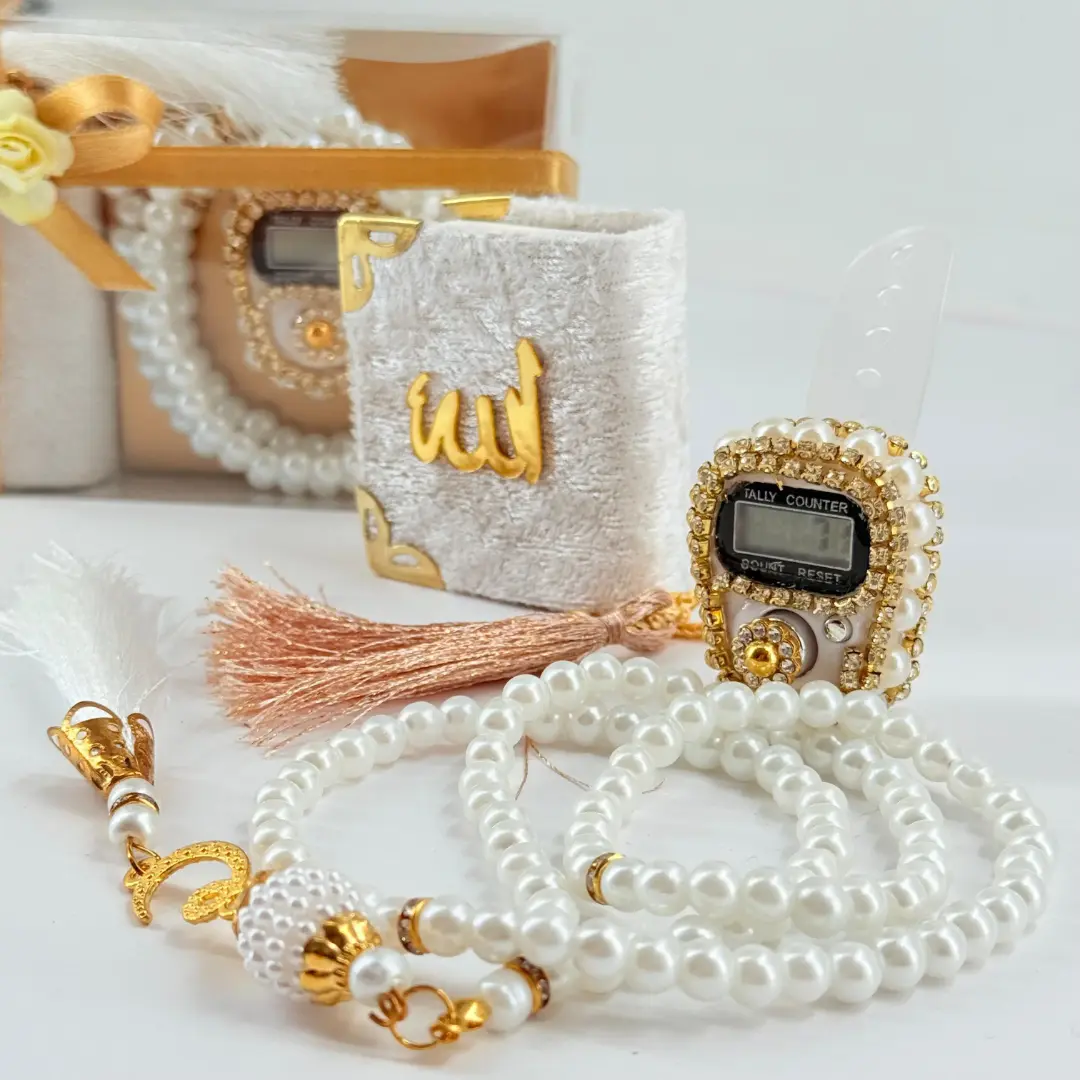 Premium Tasbeeh - Mini Quran Gift Set - White - Image 2