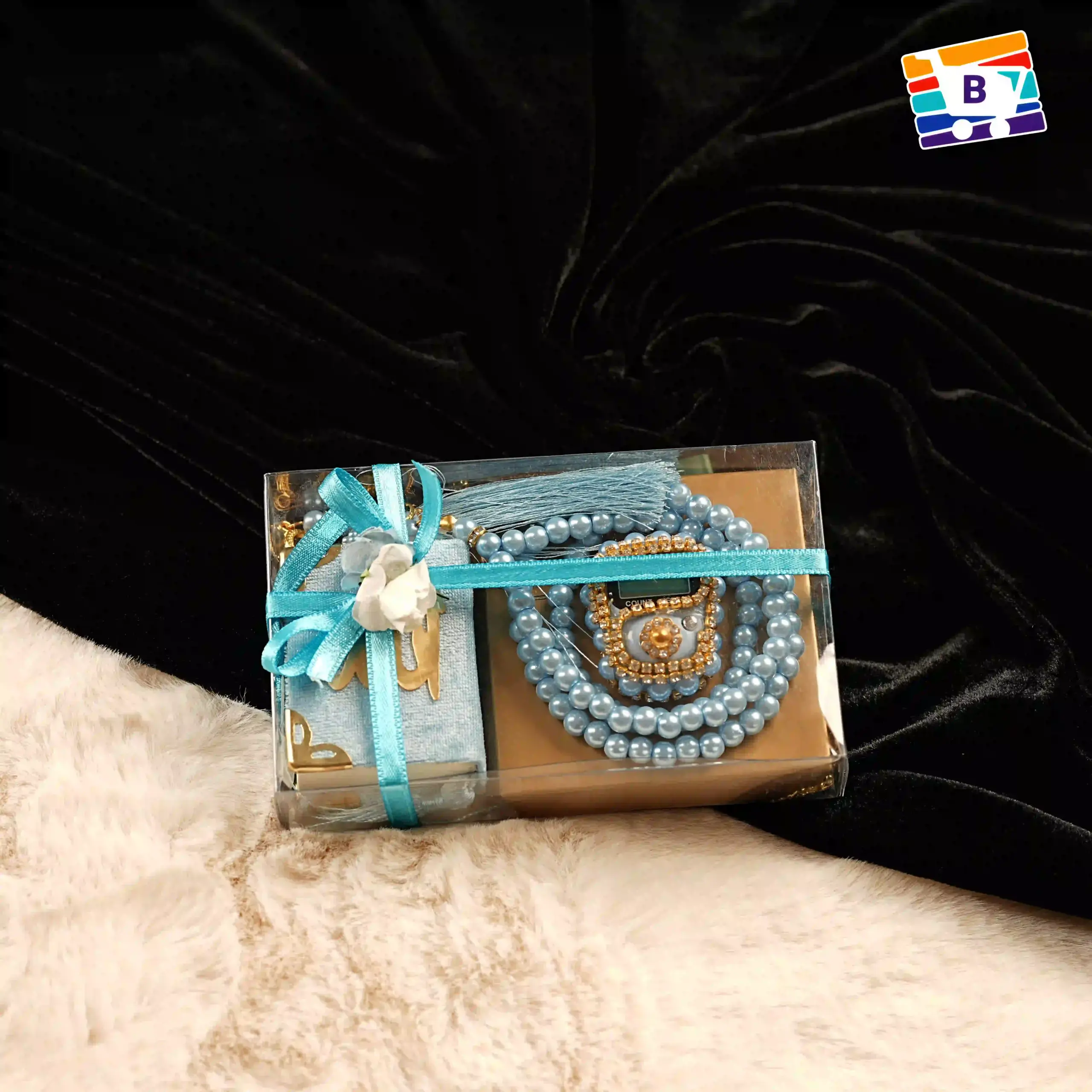 Premium Tasbeeh Mini Quran Gift Set - Blue - Image 5