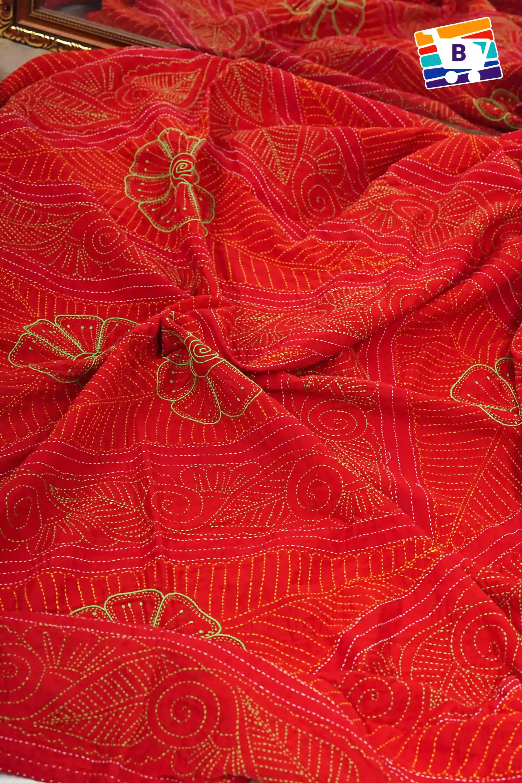 Maroon Nakshi Kantha - Image 4