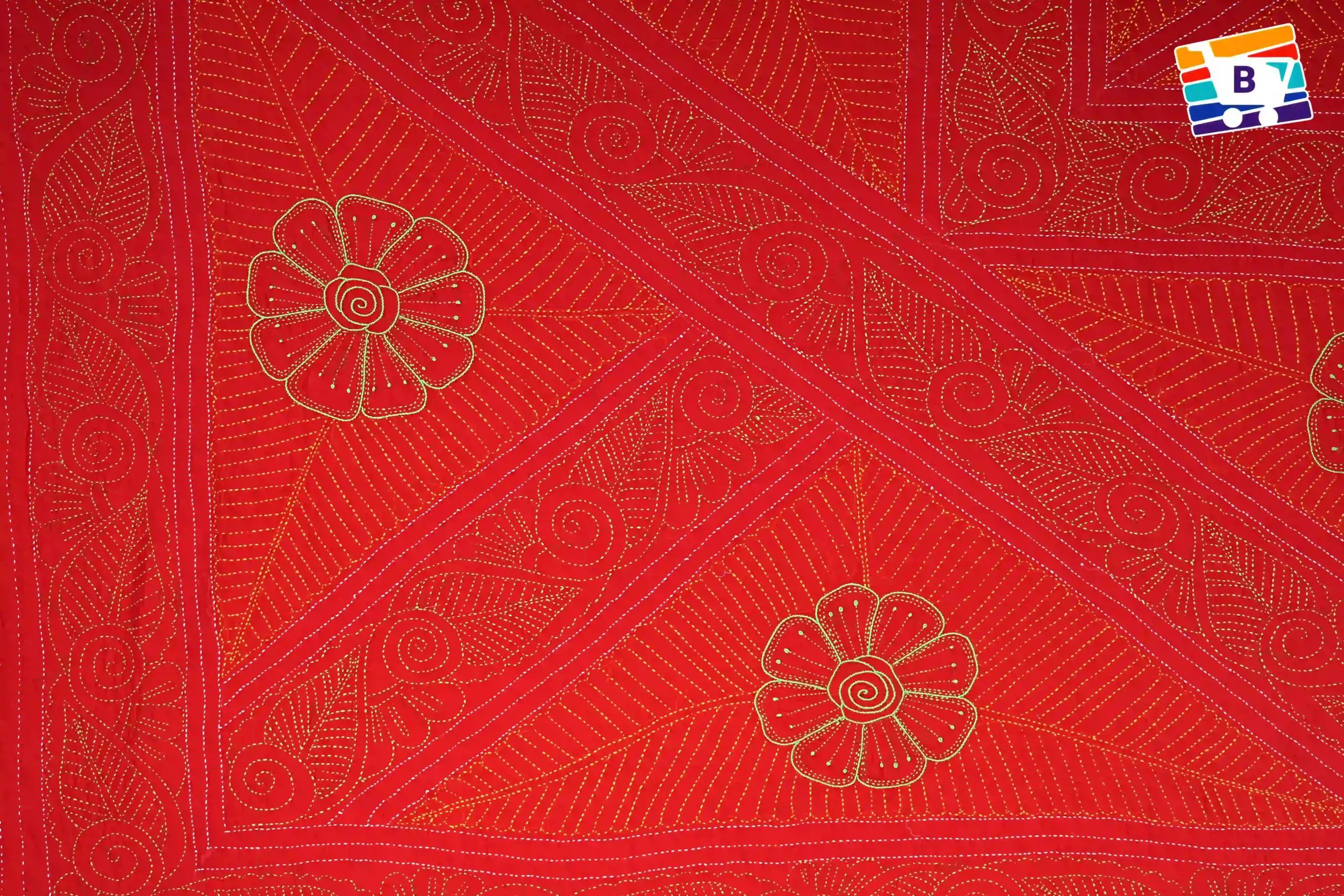 Maroon Nakshi Kantha - Image 5
